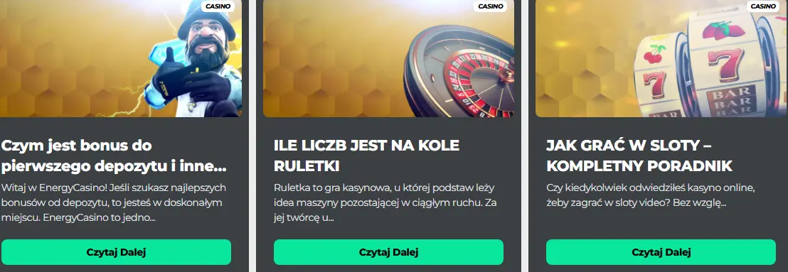 Wypłaty wygranych z bonusów CASINO ENERGY
