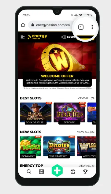 Rejestracja w kasynie CASINO ENERGY
