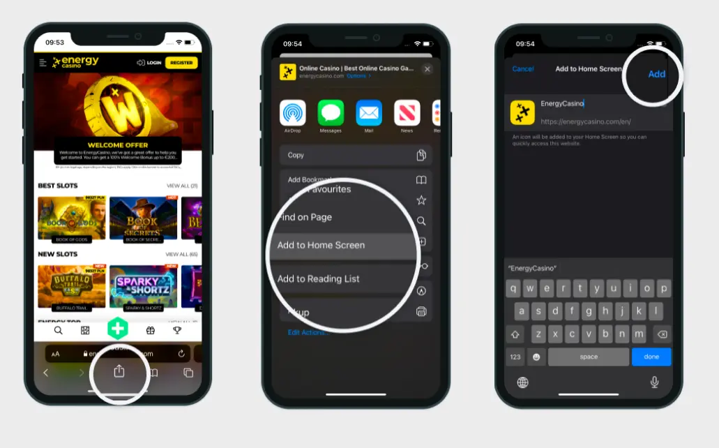 Bonusy dostępne w wersji mobilnej CASINO ENERGY
 